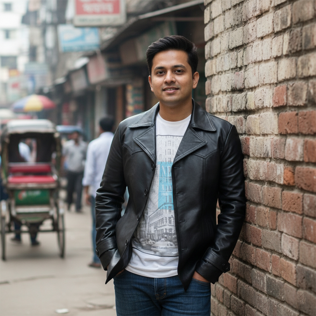 Men's Leather Blazer