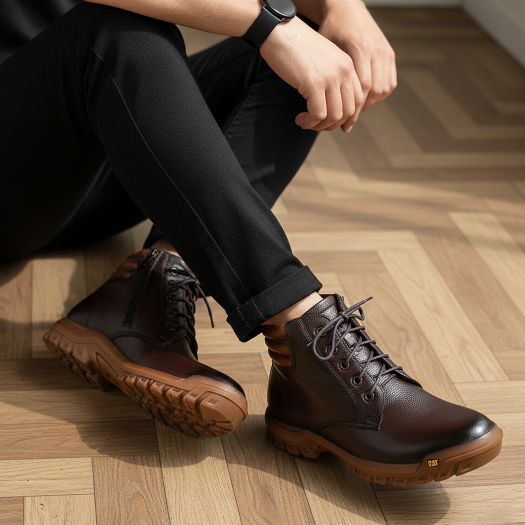 Mens leather Chelsea Boots Chocolate